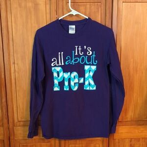 Gildan Purple Long Sleeve Tee - Pre-K Fun